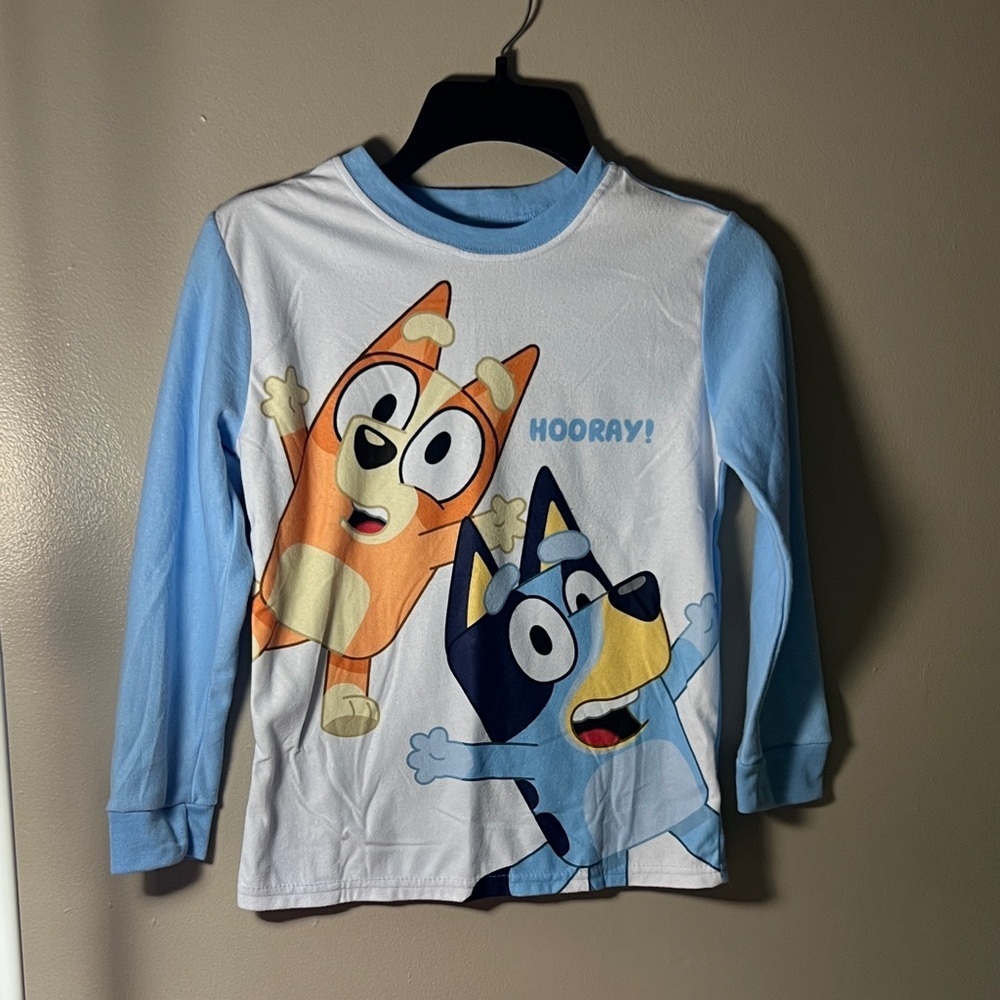 Bluey Kids Cartoon Character Pajama Set - Light Blue